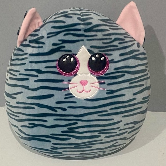 TY Squish-A-Boo KiKi Gray Striped Cat - Picture 1 of 6